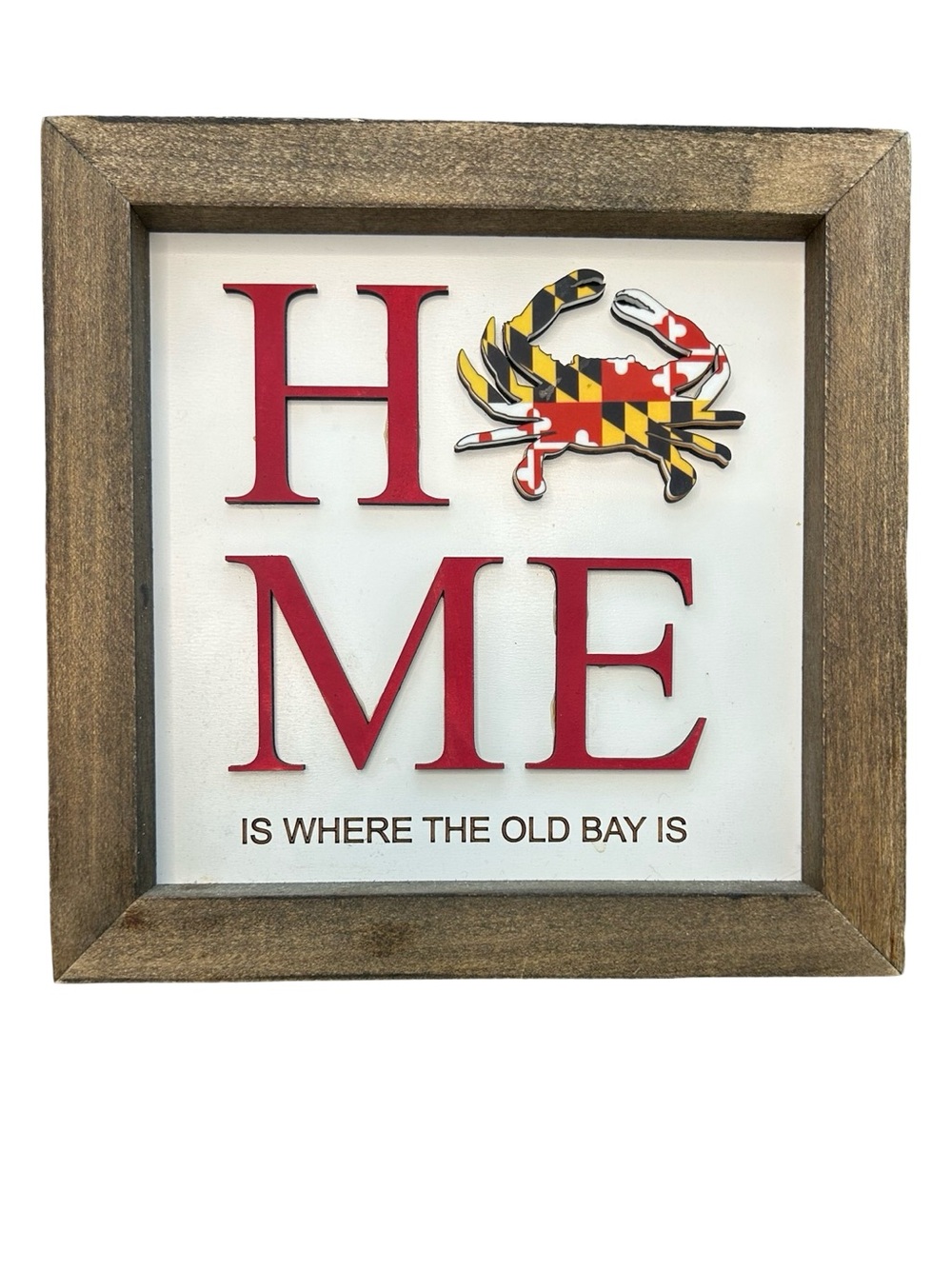 “Home is where the old bay is” Maryland themed wooden crafty playful wall decor